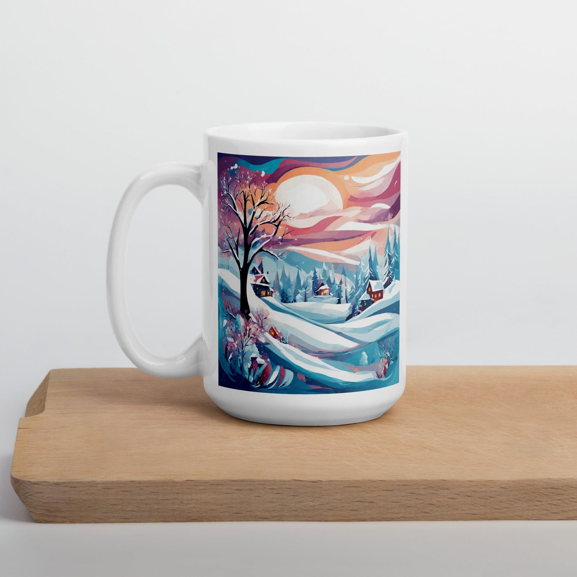 White glossy mug