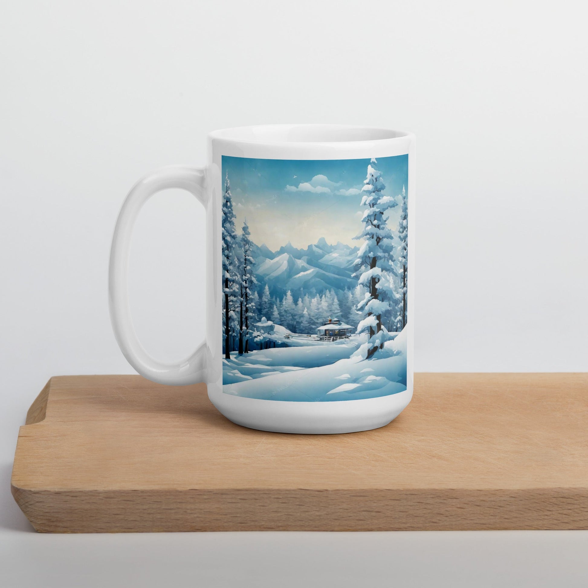 White glossy mug