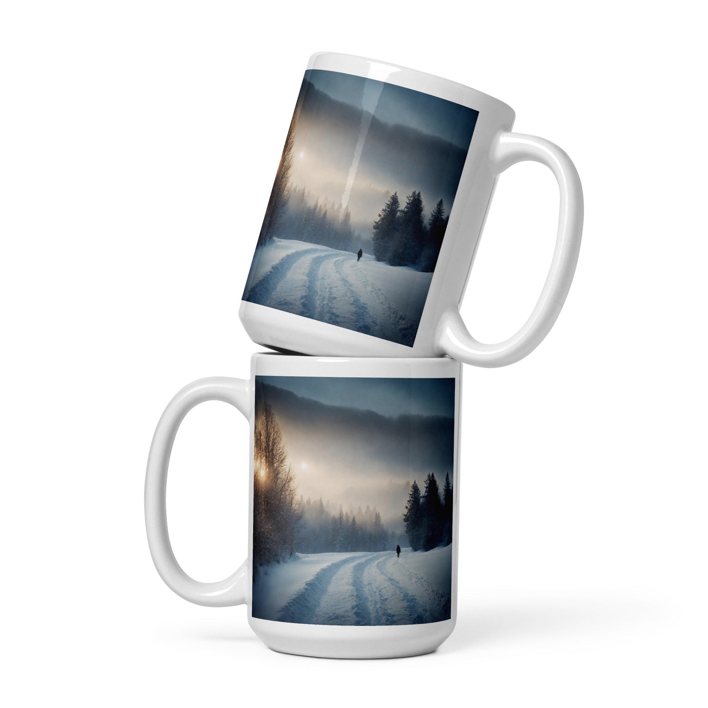 White glossy mug