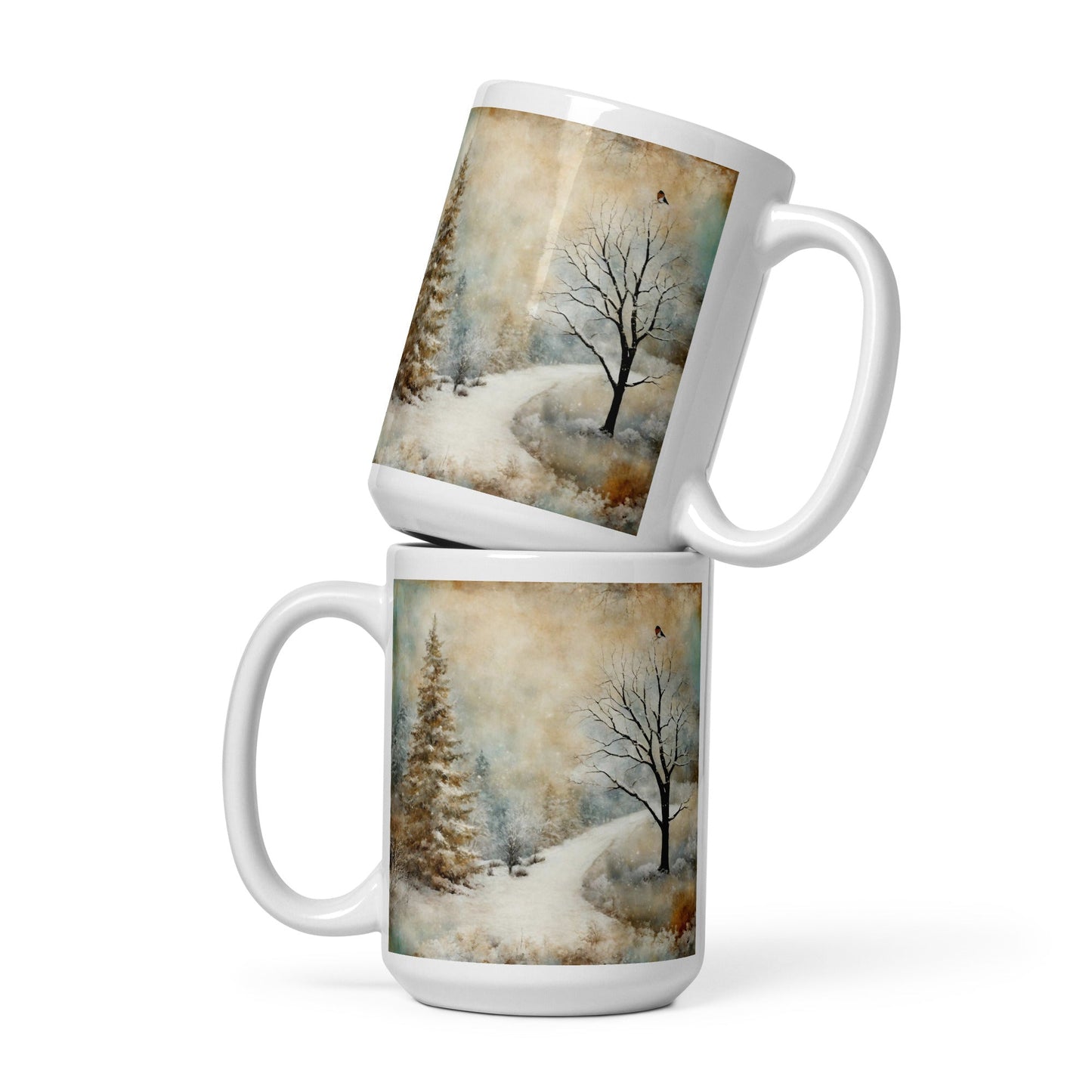 White glossy mug