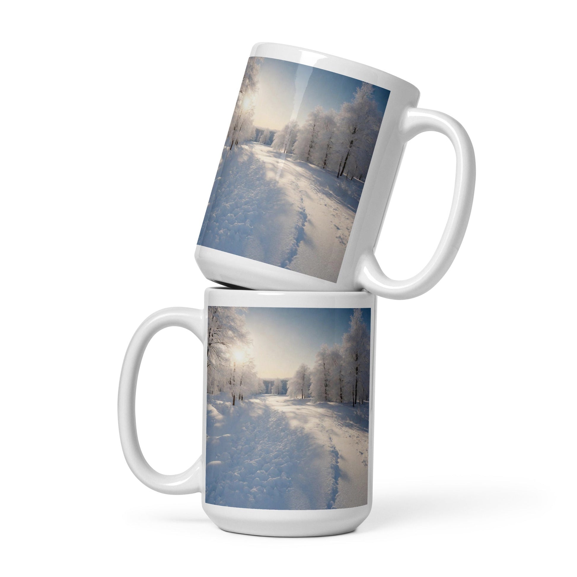 White glossy mug