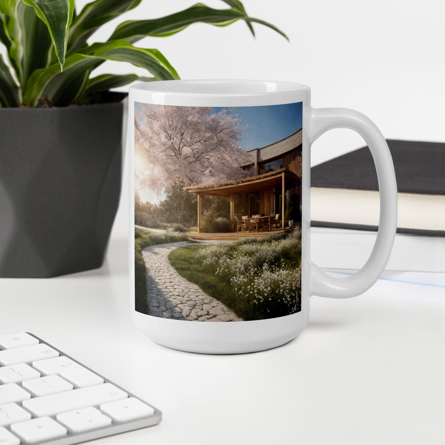 White glossy mug