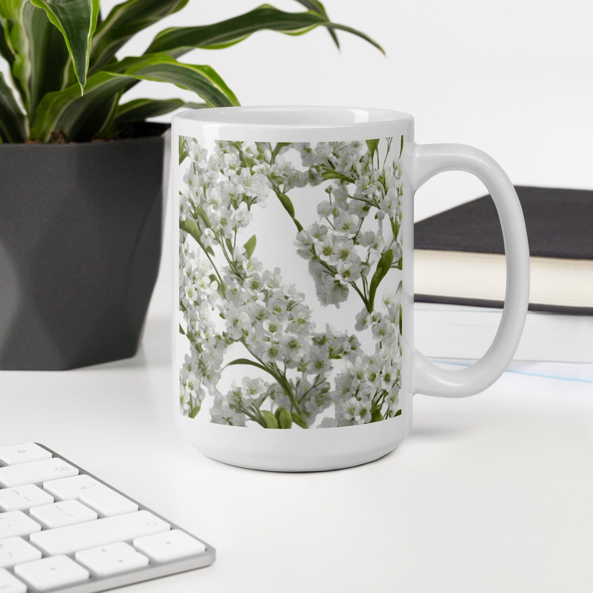 White glossy mug