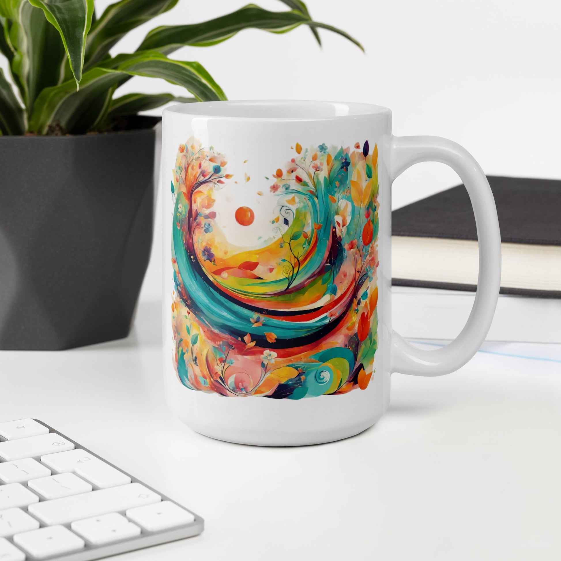 White glossy mug