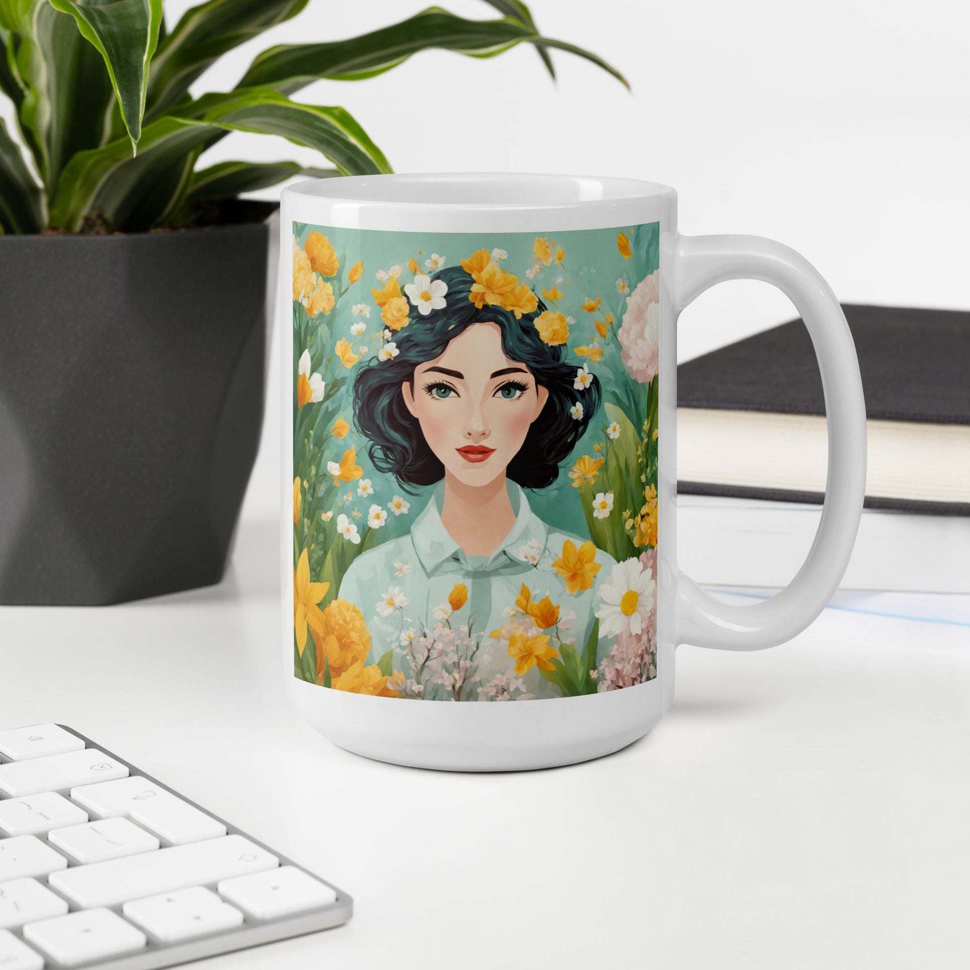 White glossy mug