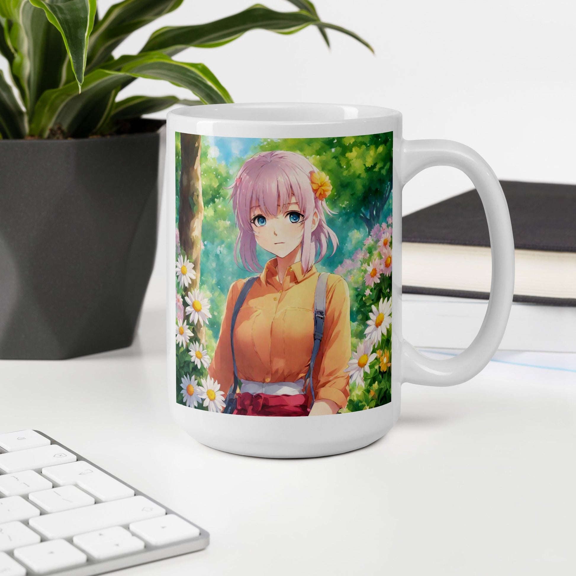 White glossy mug