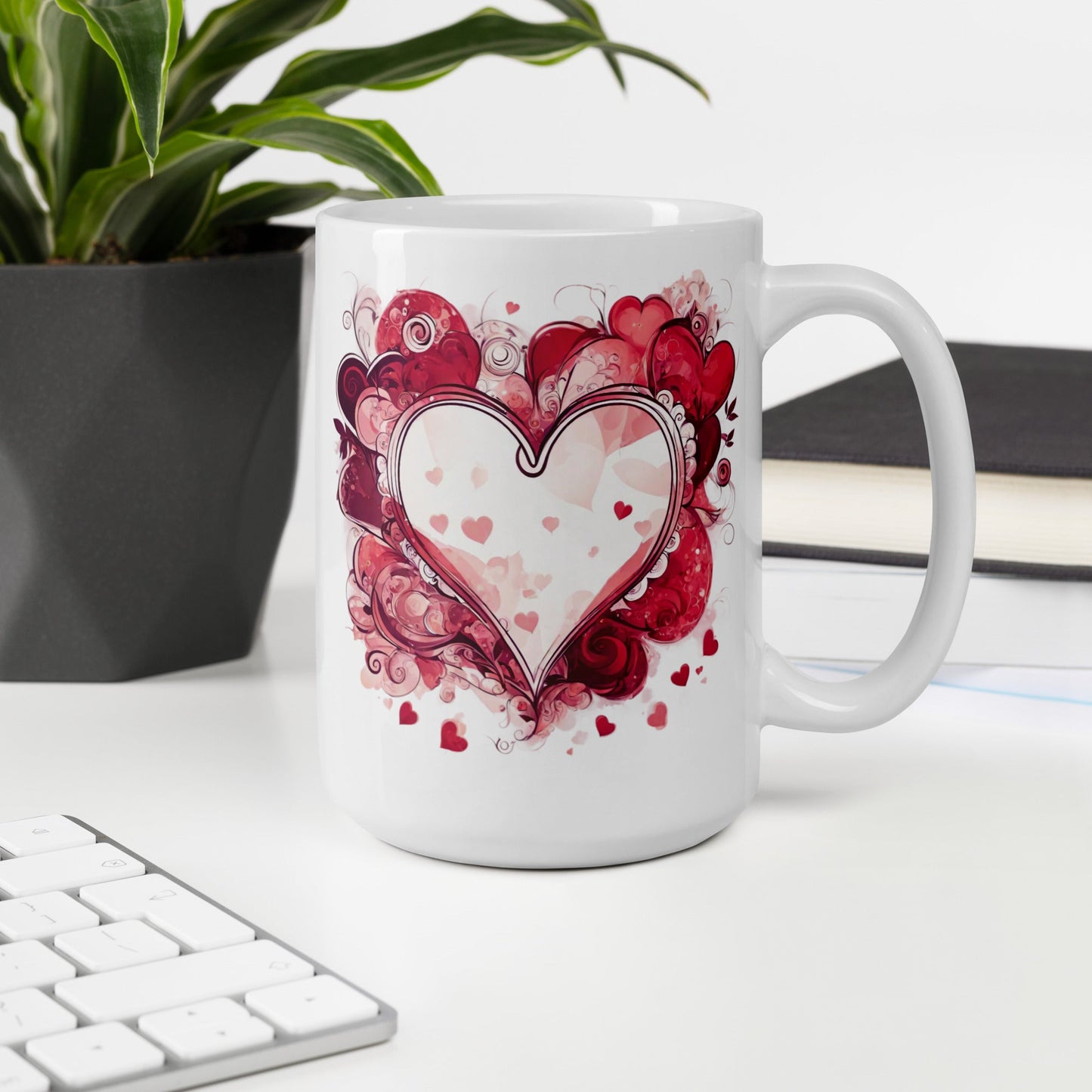 Abstract White Mug — Unique AI Designed Gift
