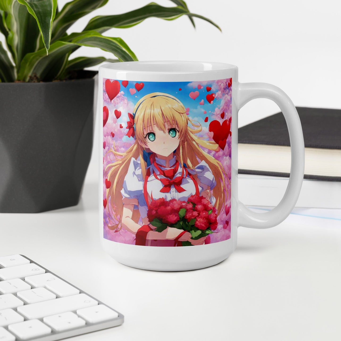 White glossy mug