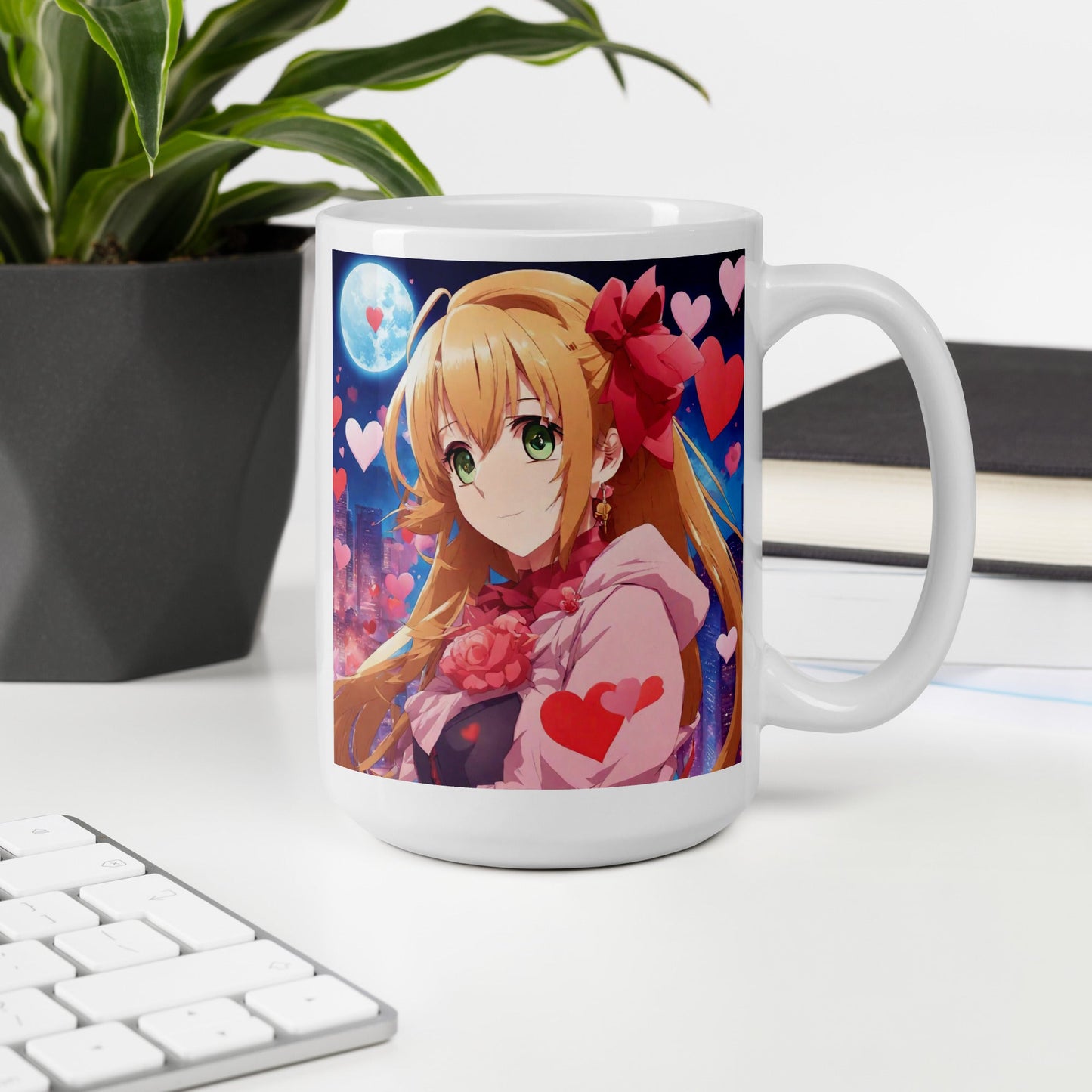 White glossy mug