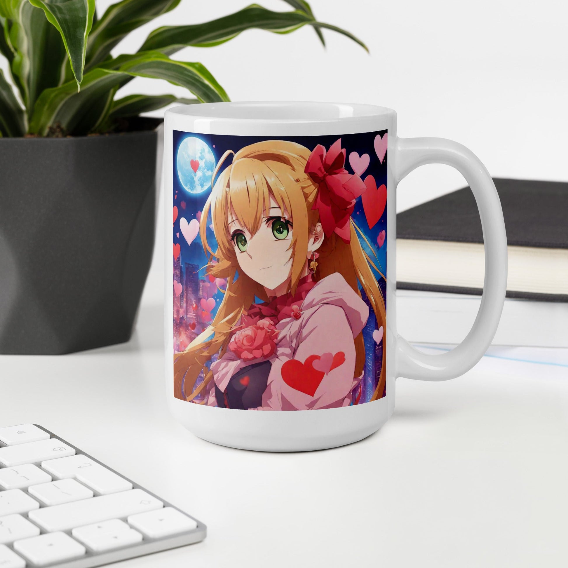 White glossy mug