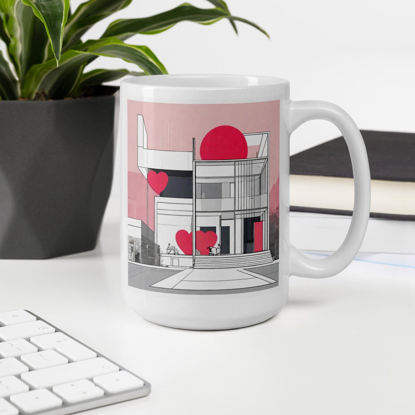 Architectural White Mug — Unique AI Designed Gift