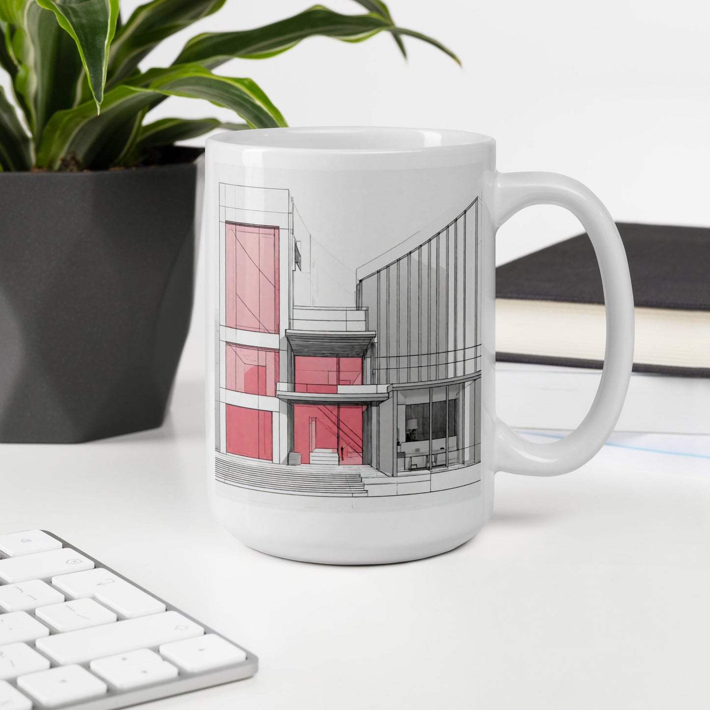 Architectural White Mug — Unique AI Designed Gift