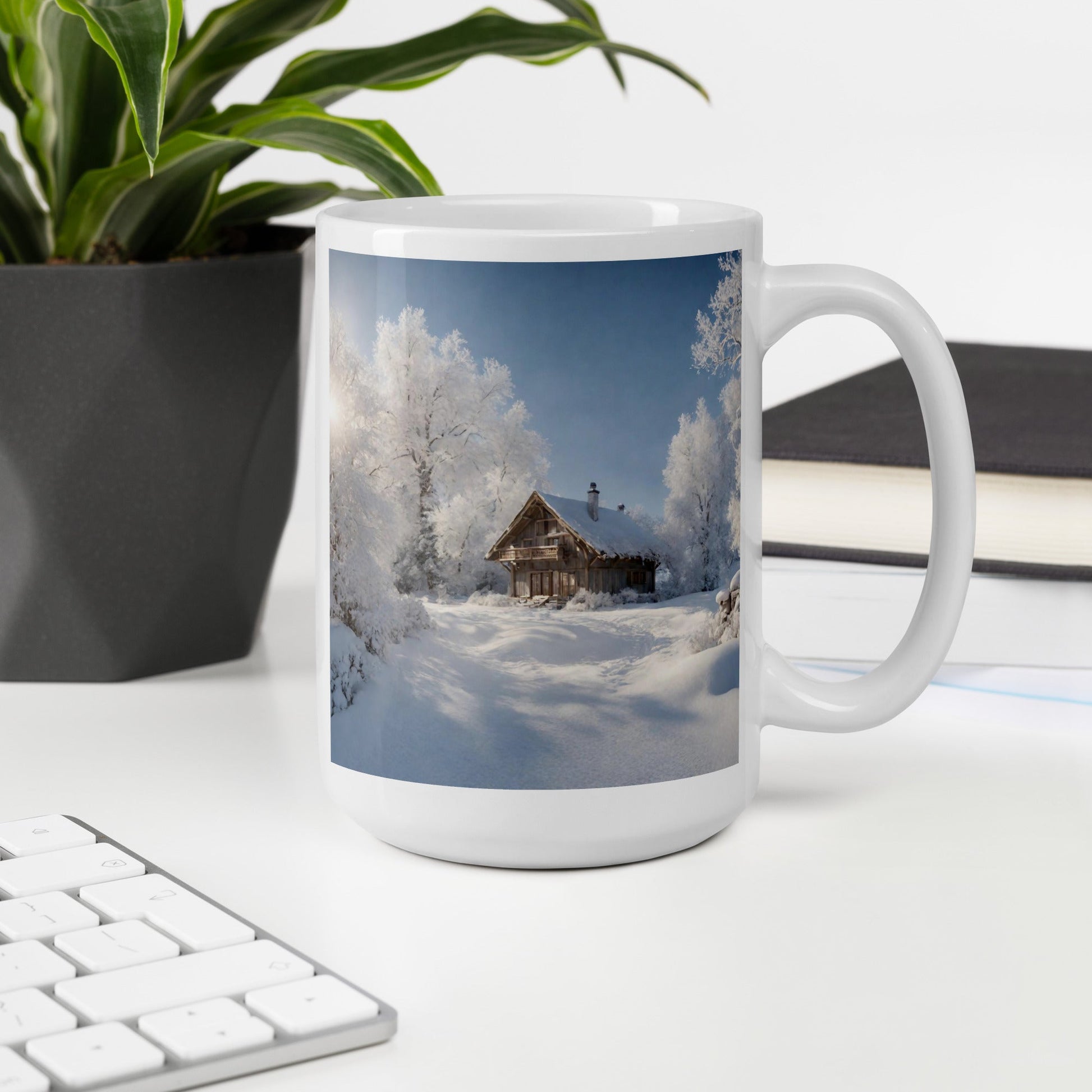 White glossy mug