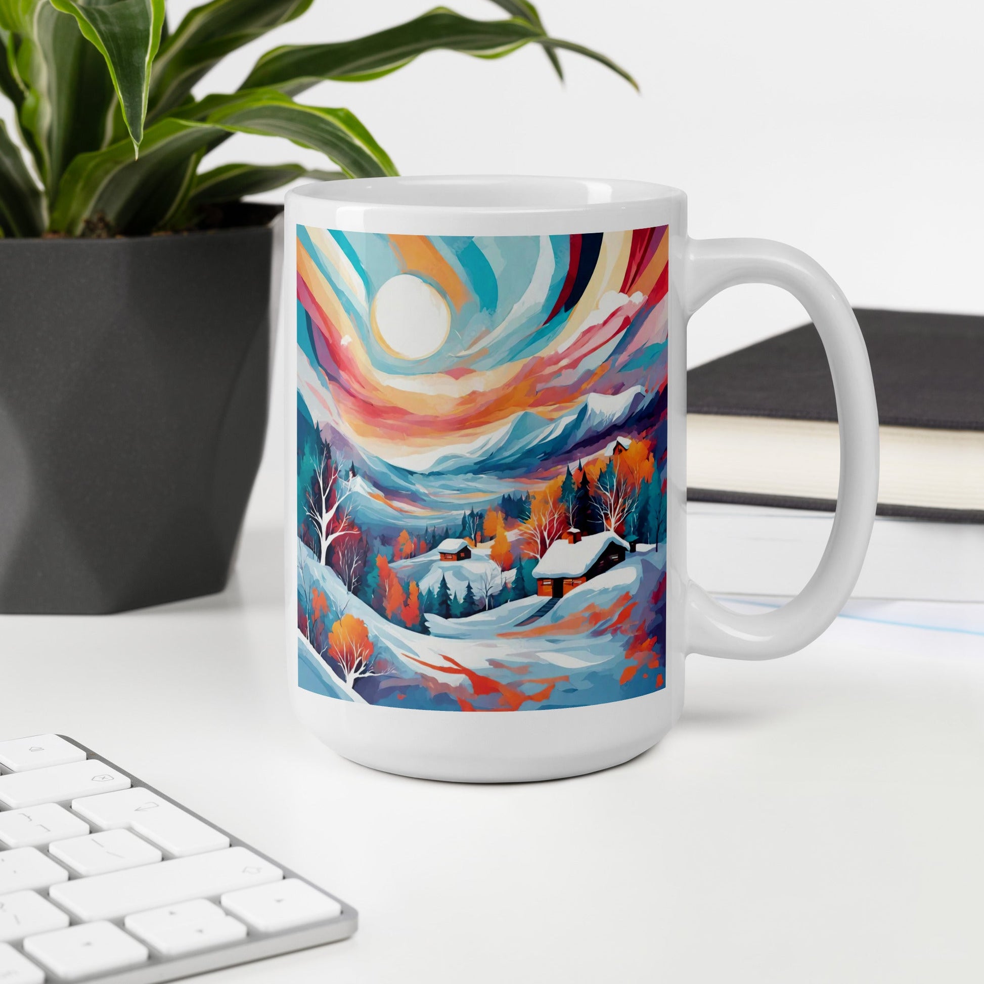 White glossy mug