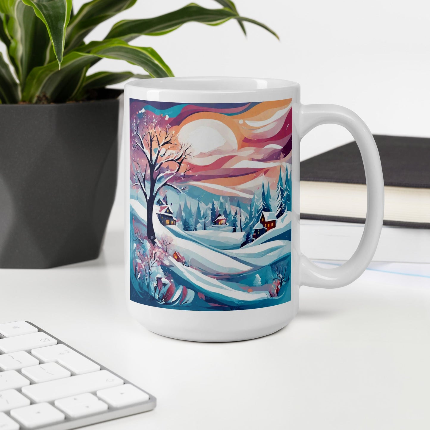White glossy mug