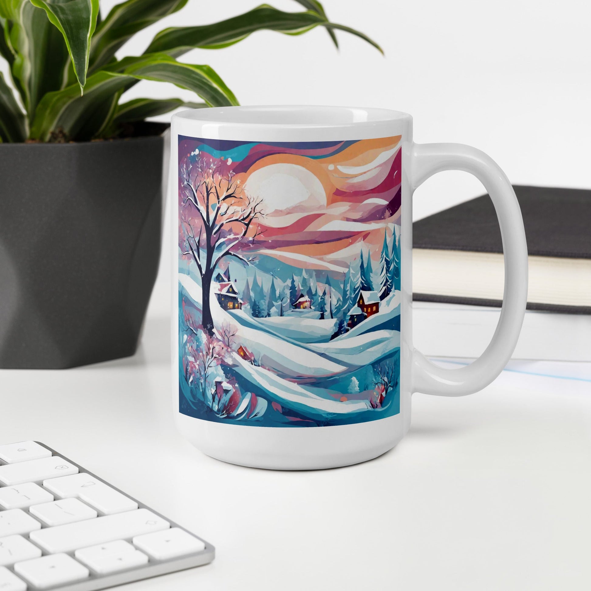 White glossy mug