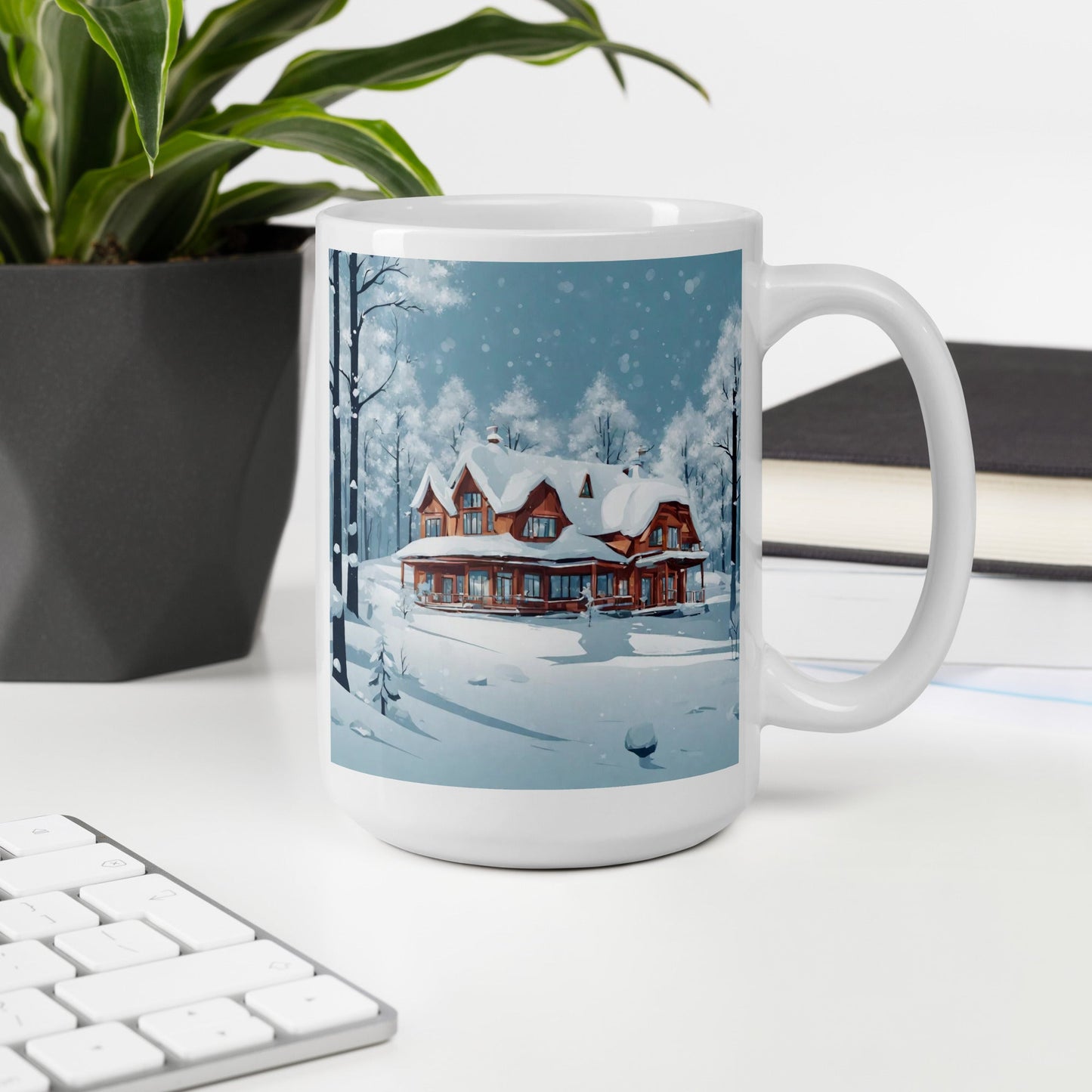 White glossy mug