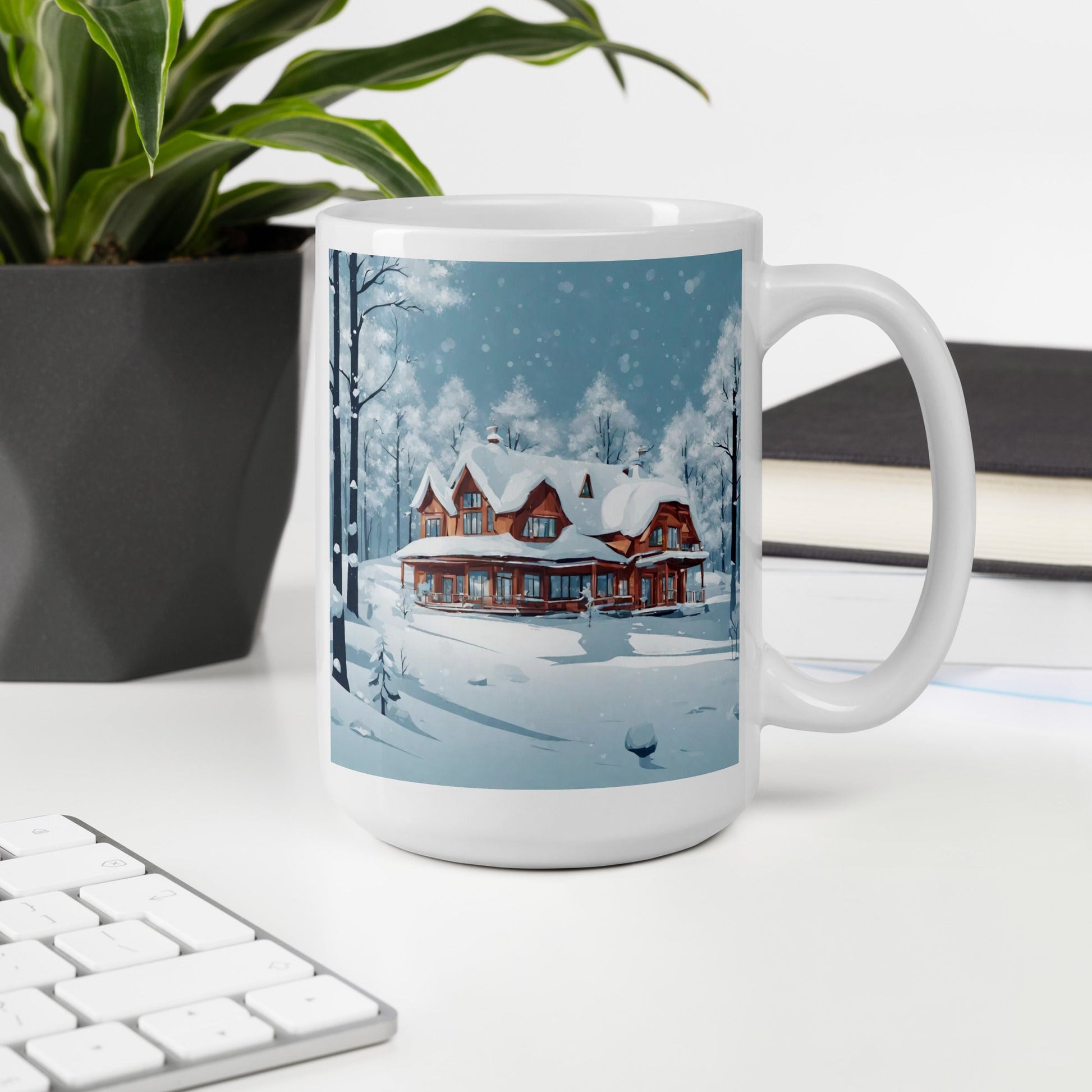 White glossy mug