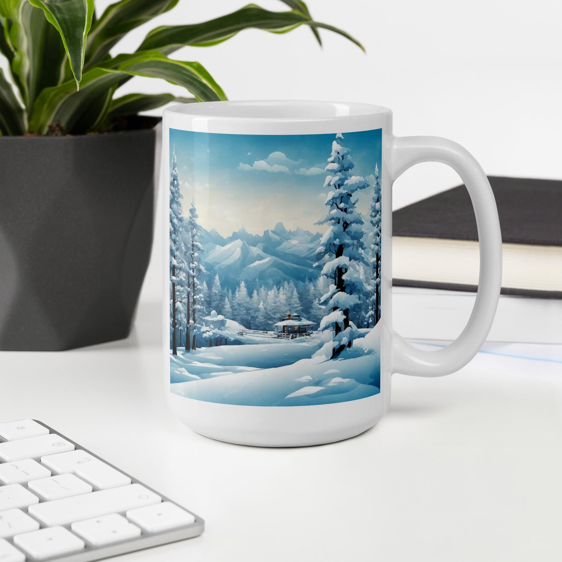 White glossy mug