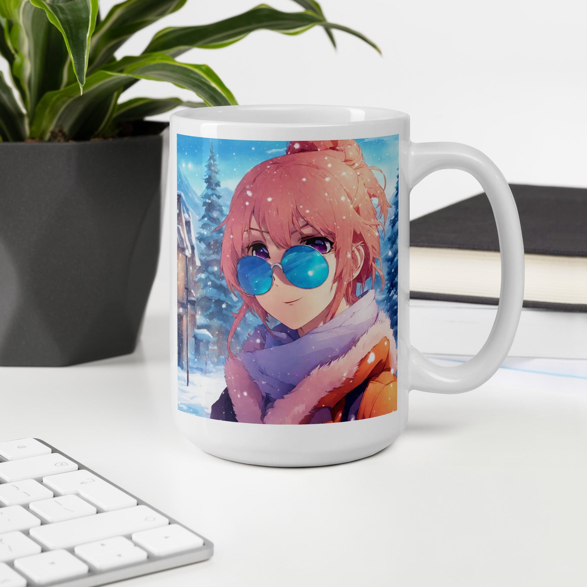 White glossy mug