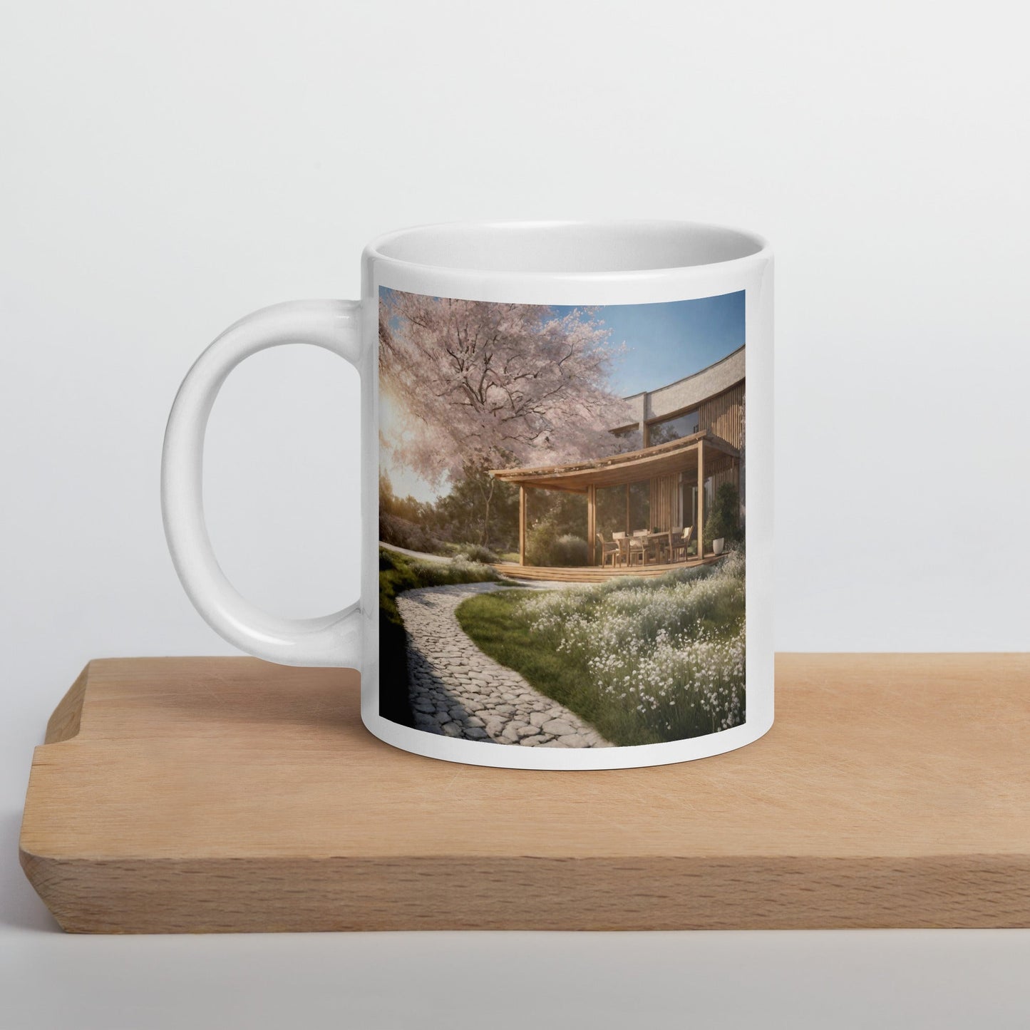 White glossy mug