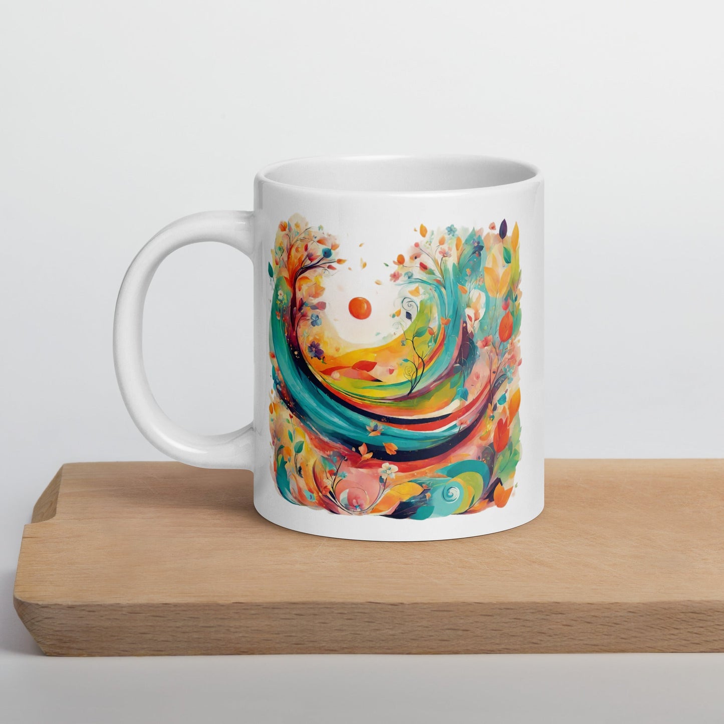 White glossy mug