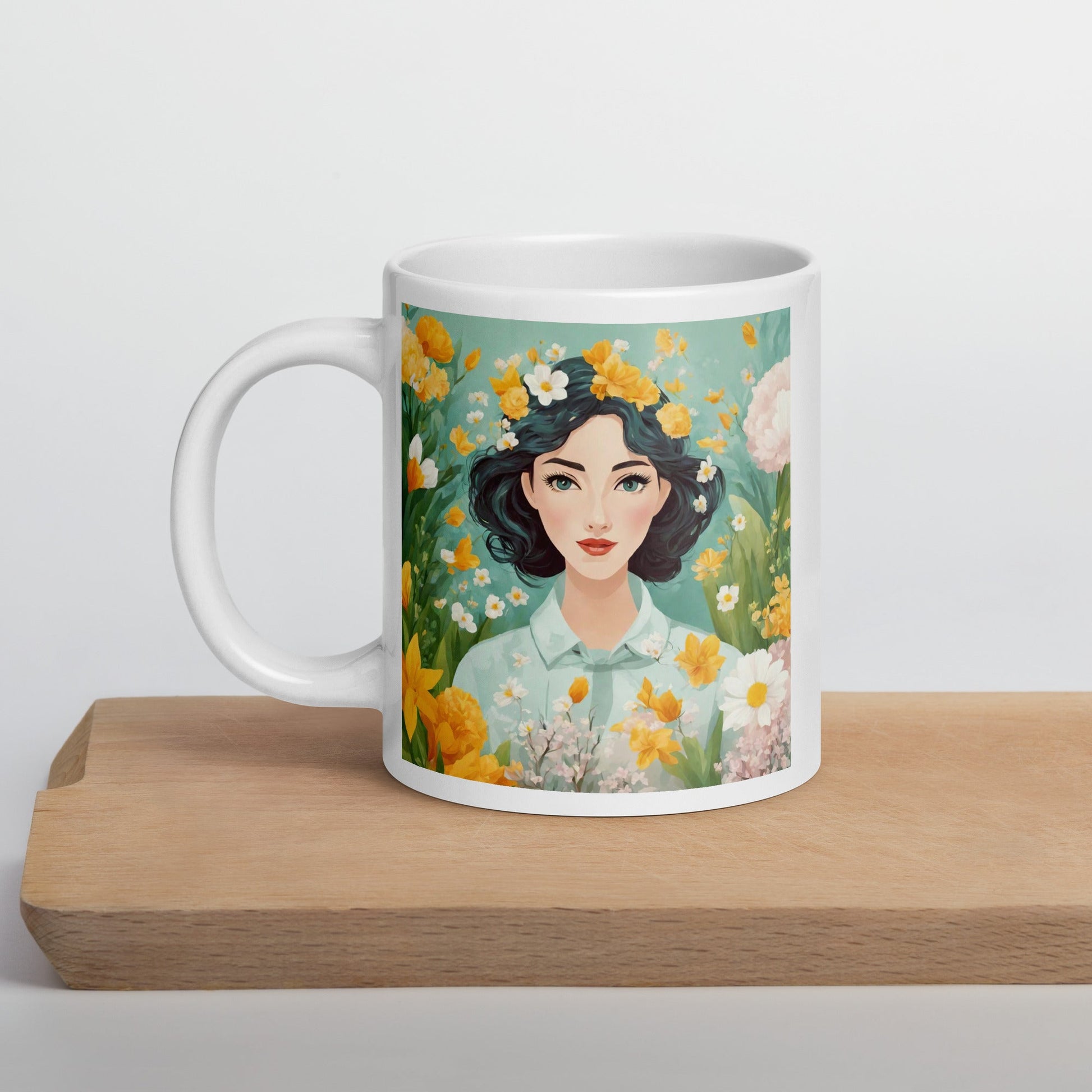 White glossy mug