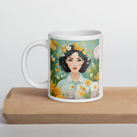 White glossy mug