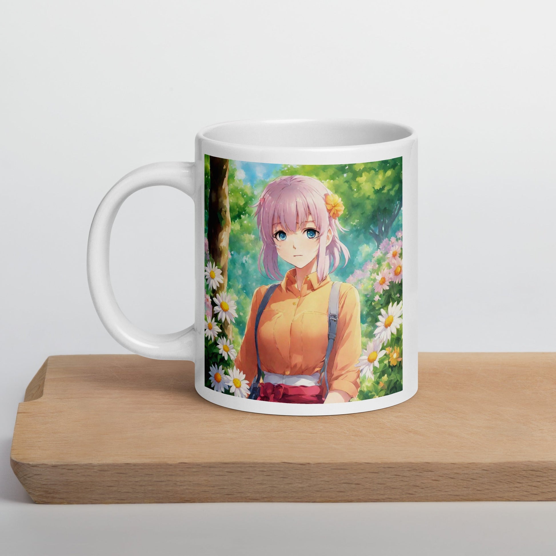 White glossy mug