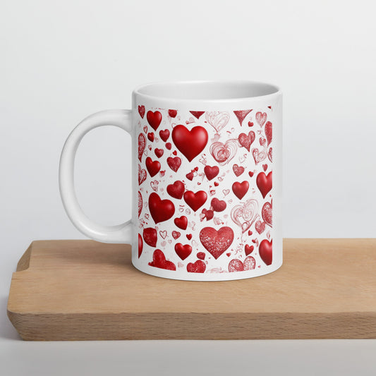 White glossy mug