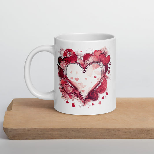 Abstract White Mug — Unique AI Designed Gift