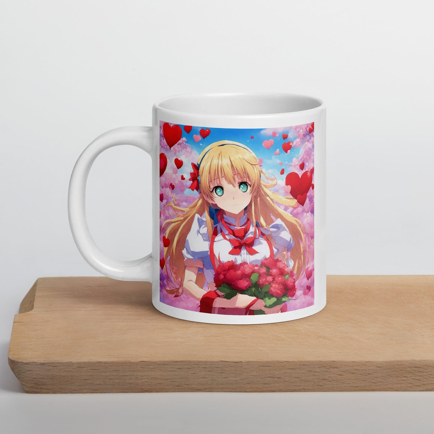 White glossy mug