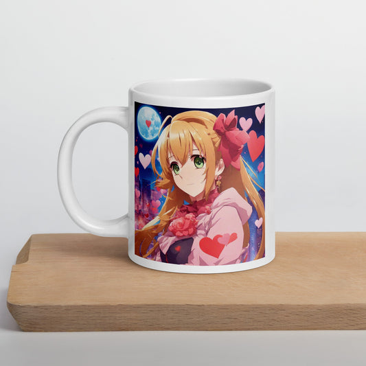 White glossy mug
