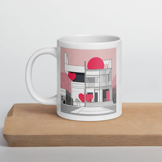 Architectural White Mug — Unique AI Designed Gift