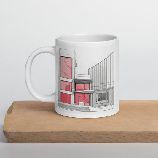 Architectural White Mug — Unique AI Designed Gift