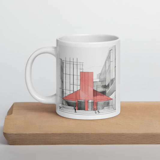 Architectural White Mug — Unique AI Designed Gift
