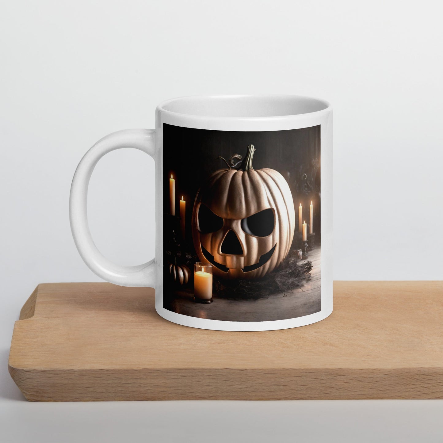 White glossy mug
