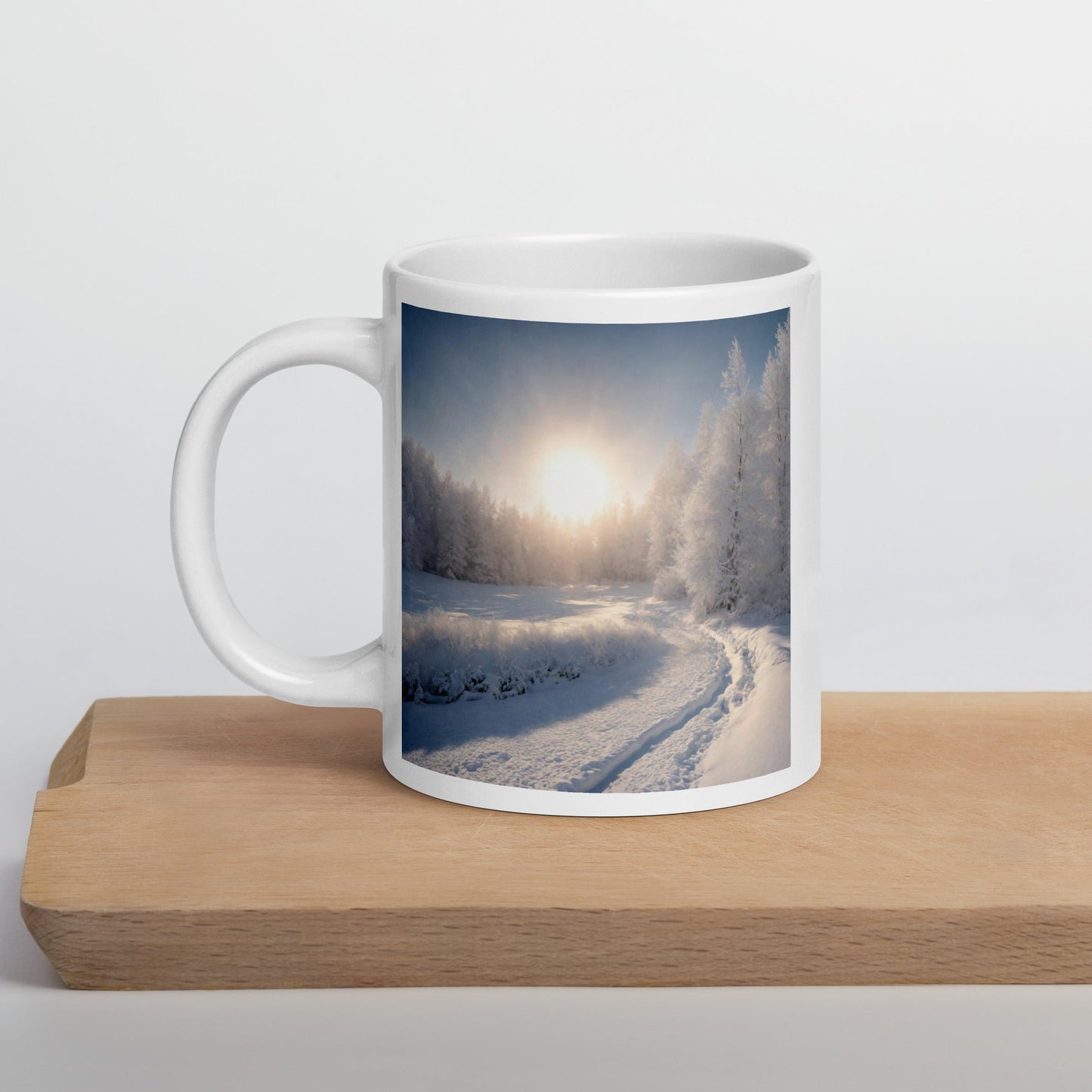 White glossy mug