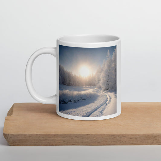 White glossy mug