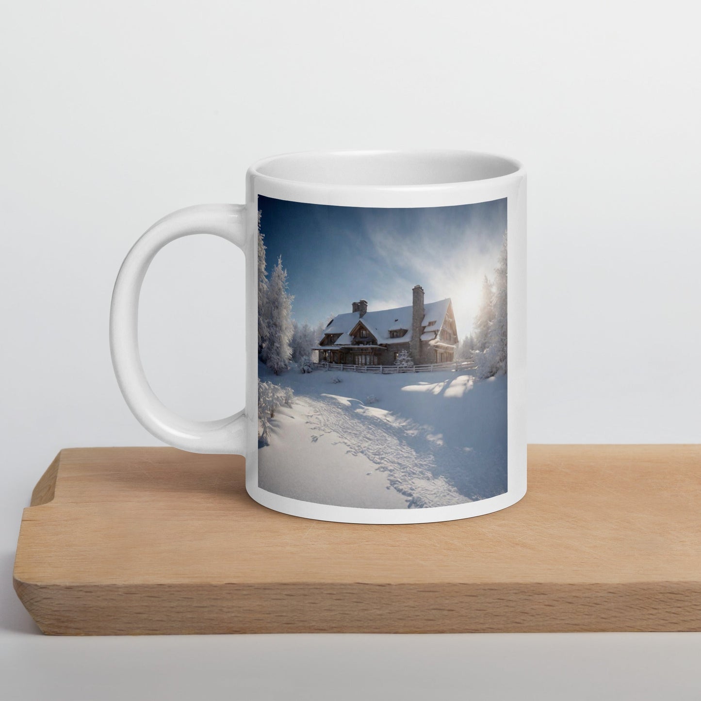 White glossy mug