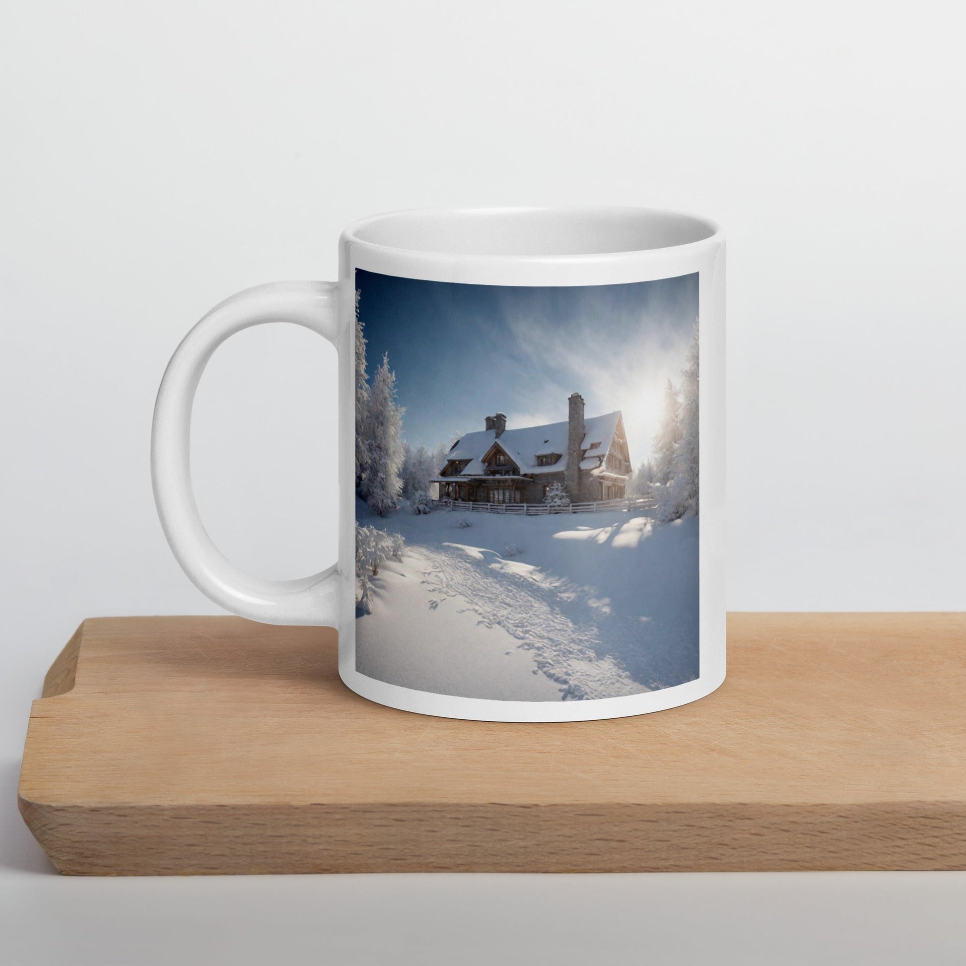 White glossy mug