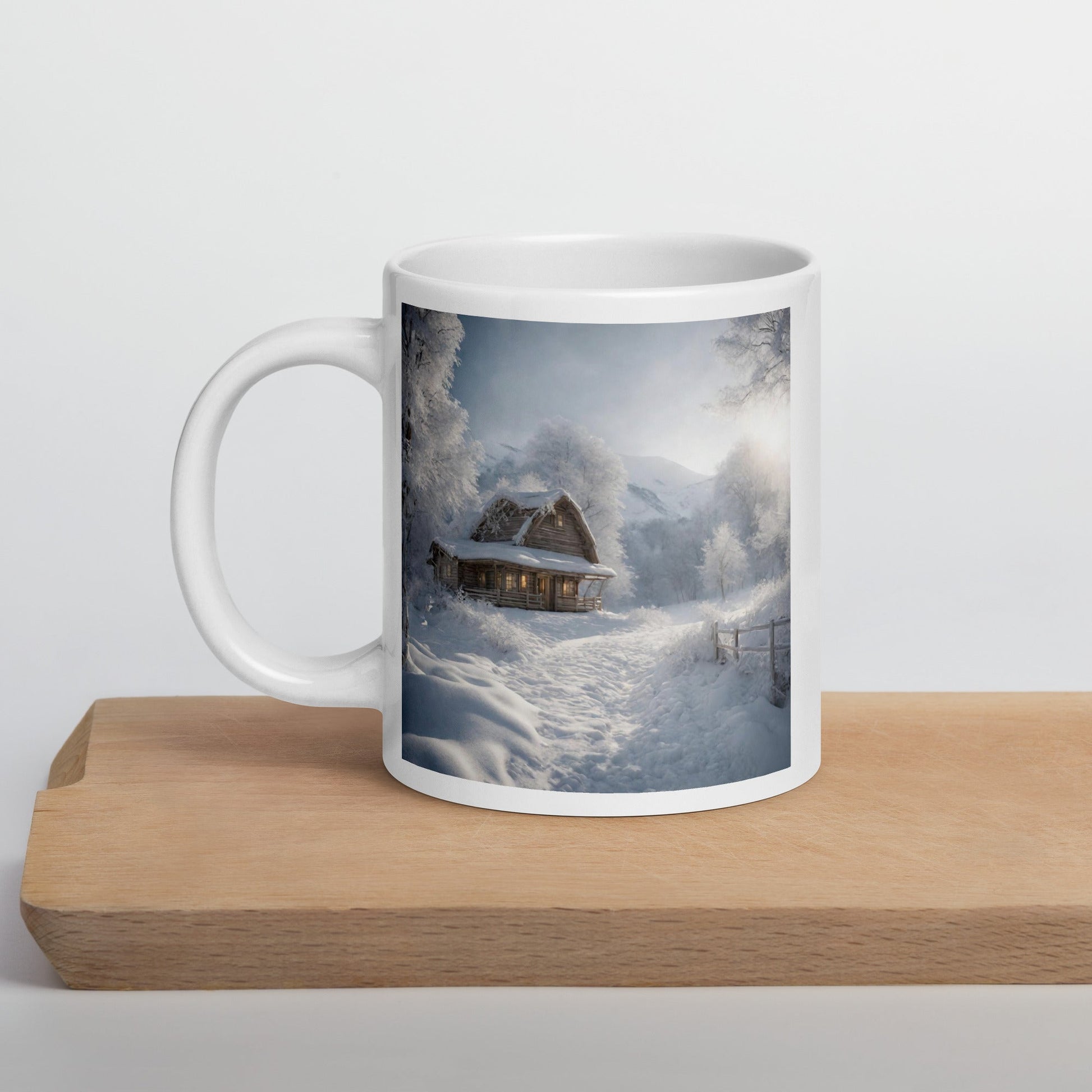 White glossy mug