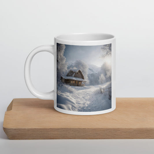 White glossy mug