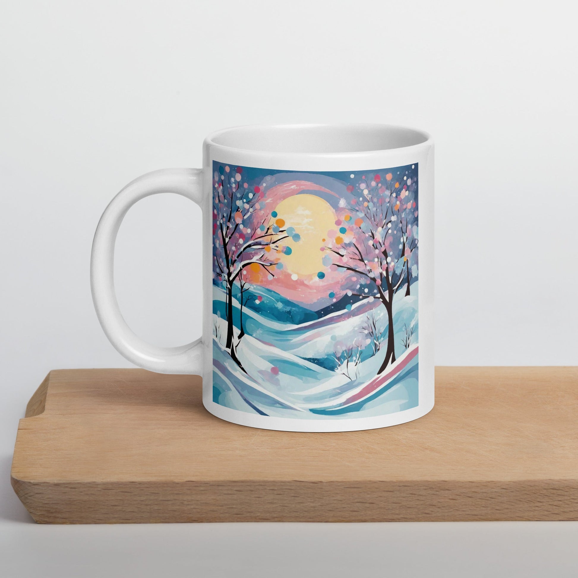White glossy mug