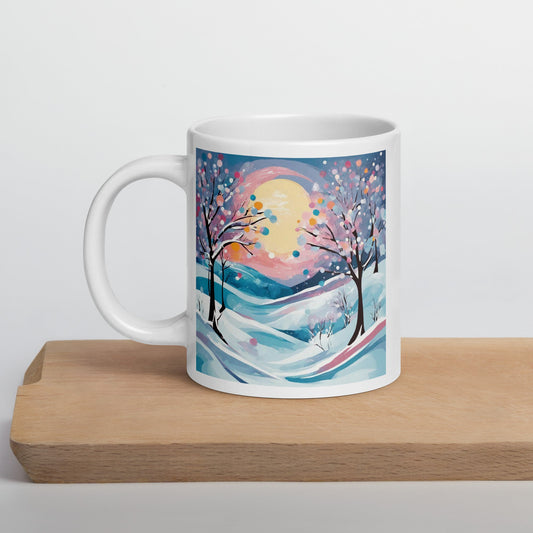 White glossy mug