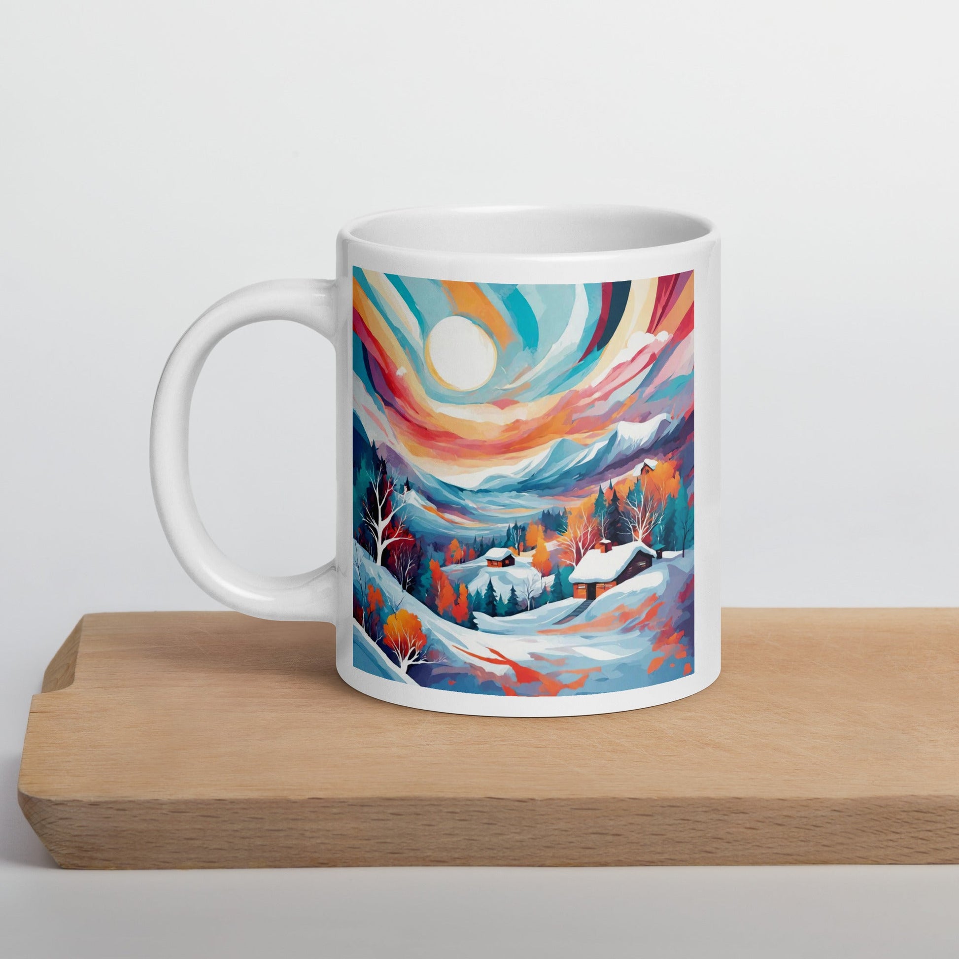 White glossy mug