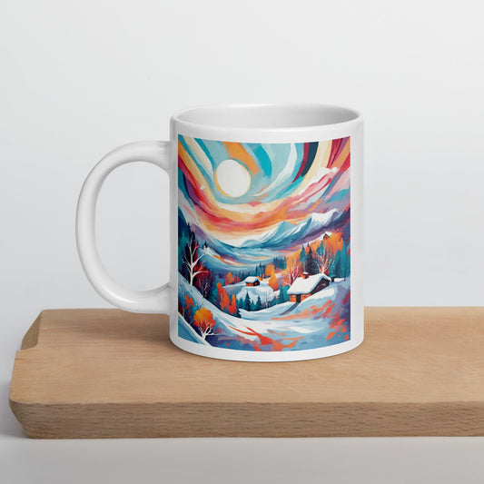 White glossy mug