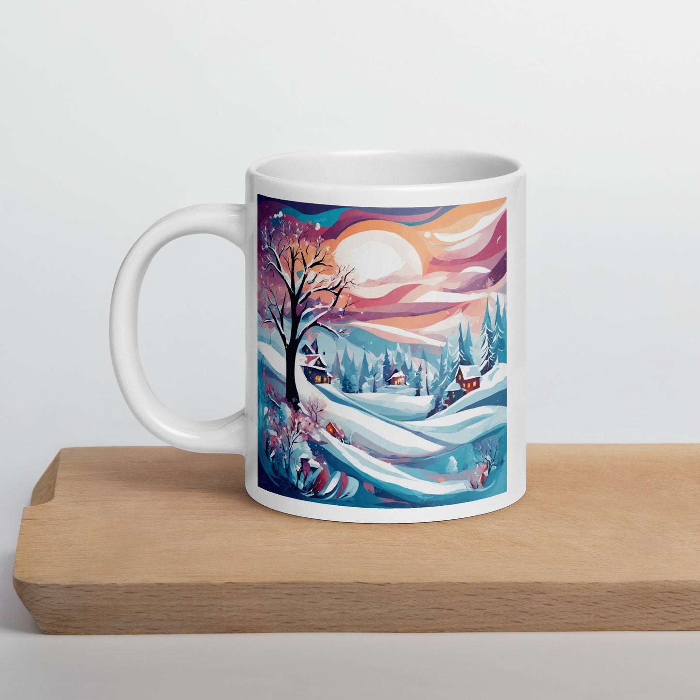 White glossy mug