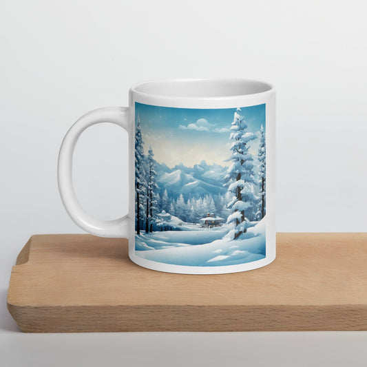 White glossy mug