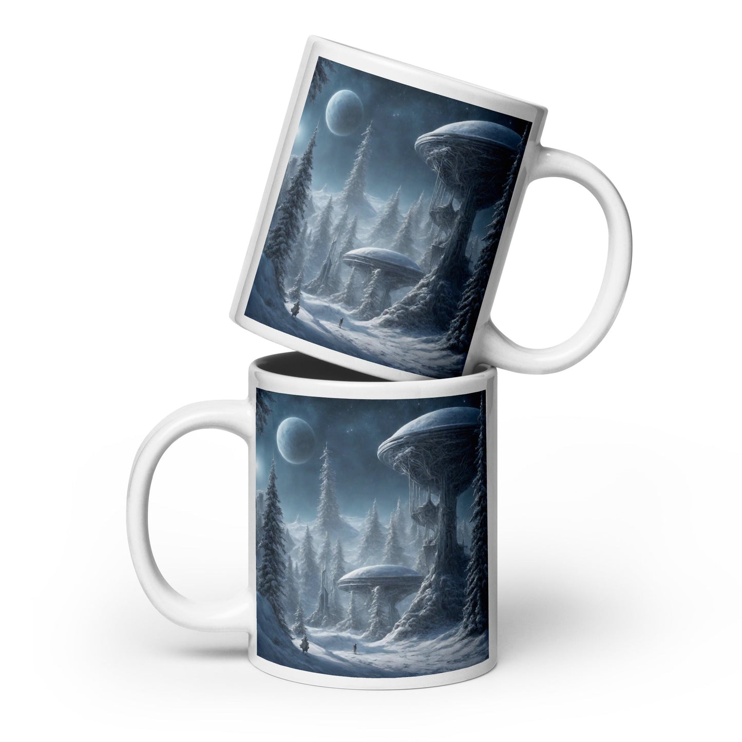 White glossy mug